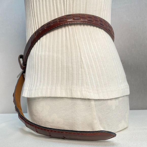 Mens Distressed Belt 40 Waist Brown Oiled And Tanned Cowhide - Picture 5 of 11